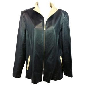 ALTA MODA FIRENZE BLACK LEATHER JACKET 48